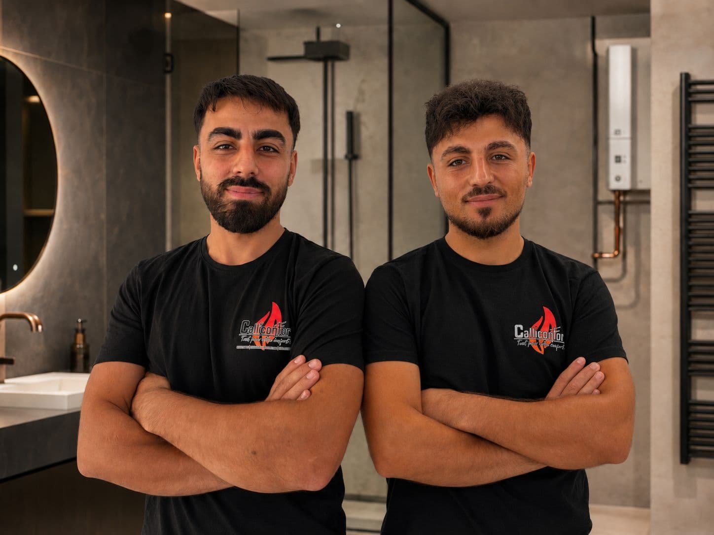 Bunyamin Calli (à gauche) et Abdil Calli (à droite), cogérants de Calli Confort